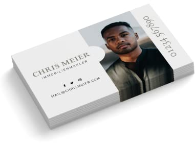 Visitenkarten personalisiert | mit Foto | Design Immobilienmakler | 1-seitig | Querformat | Menge + Papier zur Auswahl | selbst gestalten | hochwertiger Druck | 350 g Qualitätsdruck (100 Stück)