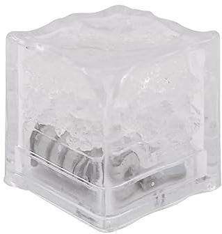 VOANZO Paquete de 12 Cubitos de Hielo LED, Cubitos de Hielo Reutilizables para Bebidas, Cubitos de Hielo iluminados, Sensor líquido, Activado por Agua, Navidad, decoración de Bodas