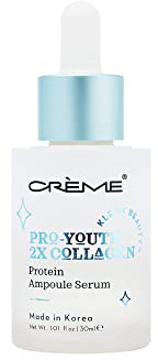The Crème Shop Pro-Youth 2x Collagen Protein Ampoule Serum - Klean Beauty Facial Serum for Glowing Skin - Made in Korea