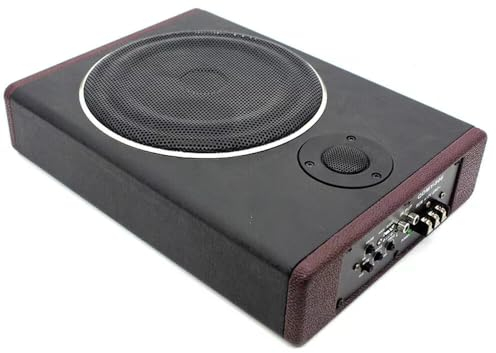 HuKaiL Subwoofer activo para coche de 8 pulgadas, 600 W, 12 V, modificado con altavoces altos activos y subwoofer amplificador, caja de graves para coche con cuerpo de madera, color negro