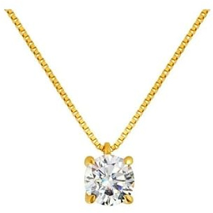 COLLANA PUNTO LUCE IN ORO GIALLO 18 KT CON ZIRCONE TAGLIO BRILLANTE