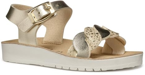 Geox J SANDAL COSTAREI GI - Sandalo Bambina, Platinum,