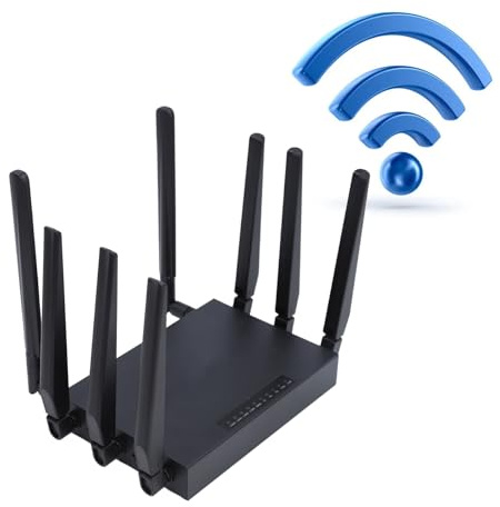 WLAN 6 Dualband Router mit 8 Antennen - 5G CPE mit SIM Steckplatz, bis zu 1201 Mbit/s für Gaming und Streaming, Plug and Play für Zuhause und Reisen,