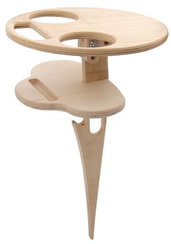 KYEQATY Table De Vin ExtéRieur Table De Pique-Nique Portable Pliant Double Couche en Verre De Verre De Plage De Plage pour Le Jardin Kaki