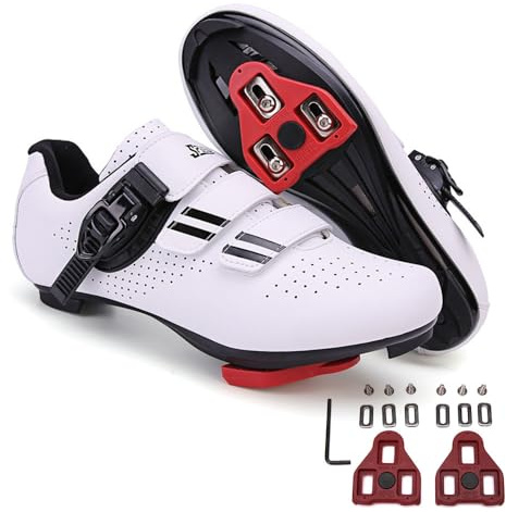 Meiju Mateju Chaussures de Cyclisme de vélo de Route Respirantes Chaussures de vélo pour Homme/Femme avec Look SPD-SL Delta Cleats Chaussures Indoor/Outdoor