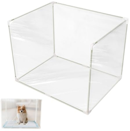 Fenayuu Protección contra salpicaduras para arenero de gatos, fácil de limpiar, plegable, protección contra salpicaduras para arenero de gatos, inodoro transparente de pared alta para apartamento