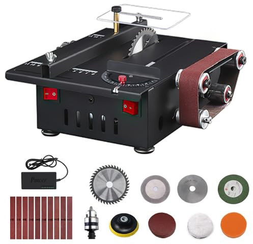 Mini Sierra Circular de Mesa 200W, sierra de modelismo 7 velocidades ajustables, máquina de corte multifunción Micro, profundidad de corte 30mm, pinzas de perforación 1.5mm-10mm, diámetro de la hoja