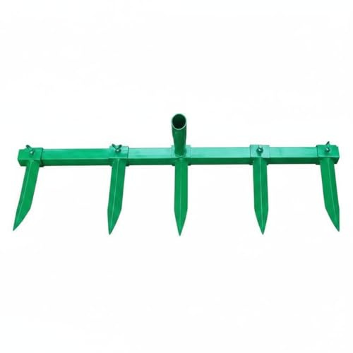 Gralara Solcatore Regolabile Multi-Punta Rincalzatore a Denti Multifunzione Coltivatore da Giardino per Contadini, Giardinieri, Campo, Orto, Rastrello Da Aratura A 5 Denti [Verde]