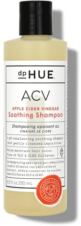 dpHUE ACV Soothing Shampoo, 8.5 oz - Sulfate Free Dry Scalp Shampoo For Color Treated Hair With Apple Cider Vinegar, Ginger Root, Lavender and Aloe