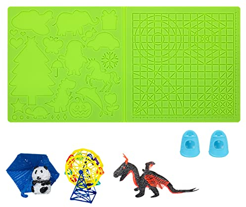 Niuhong 3D Stift Silikon Pad Druckstift Matte 3D Stiftmatte Stift Silikonmatte Anfänger 3D Druck Stift Vorlage 3D-Stifte Zeichenwerkzeuge Stiftkünstler Unterhaltung Lernen Mit 2 Fingerschutz