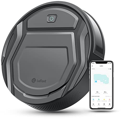 LEFANT Robot Aspirador, Succión de 2200 Pa,120 Min Autonomía, Aspirador Robot Sin Enredos, Delgado, Wi-Fi/App/Alexa, Ideal para Pelo de Mascotas, Alfombras de Pelo Bajo (M210 Pro Gris)
