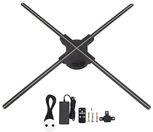 Ventilateur Holographique 3D, Projecteur de Ventilateur Hologramme 3D 100cm écran 600x1184 Connexion WiFi AC 100-240V pour Centre Commercial (Prise UE)