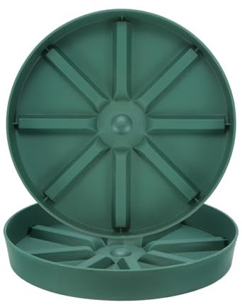 M METERXITY 2-Pack Plant Saucer, 7 Inch Flower Pot Saucers, Thicker Anti-Rot Root Plastic Plant Saucer for Indoor/Outdoor Potted Plant/Plant Water Catcher Tray [Green]