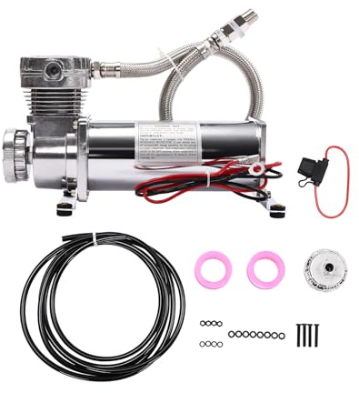 Högeffektkompressor, 12 V 23 A, 200–300 W, luftkompressorsats, 50 l/min 200 psi, kapacitet ≤ 18,93 l, perfekt för högtalare