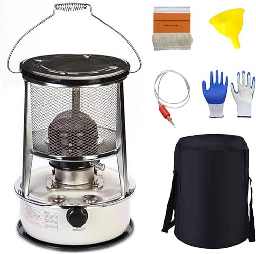 WXPXYBF Petroleumofen für den Innenbereich, tragbarer Petroleumofen, effizient ohne Strom, Petroleumofenbrenner, 6 l, mit Ofentasche und Docht