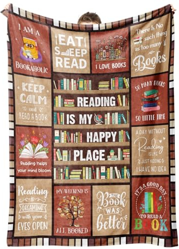SteadStyle Book Lovers Gifts for Women Men - Cozy Reading Blanket, Perfect Literary Gift Ideas, Book Club Gifts for Reading Lover Bookish, Ideal Birthday Graduation Gifts for Bookworms