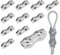 12 Pièces Abrazadera Cable Acero, Doble Clip De Cuerdas para Alambre 6mm,Tensores De Alambre,304 Inoxidable Dúplex Clips,Uso para Tendederos, Colgante La Bandera, Envío Y Anclaje