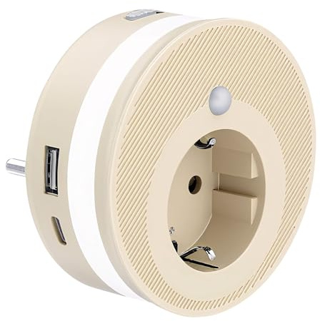Nachtlicht Steckdose mit Bewegungsmelder und Dämmerungssensor, LED Nachtlicht Kinder Steckdose mit Helligkeitssensor, Auto/OFF/ON mit Lichtsensor, Steckdosenlampe Nachtlampe Kinder mit USB-C USB-A
