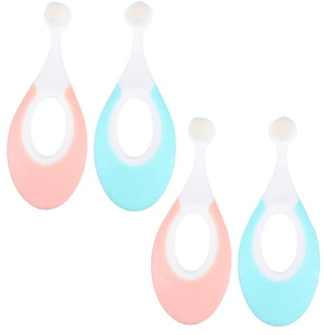 HOODANCOS Cepillo de Dientes y Cerdas Suaves Diseño Ergonómico 4piezas para Bebés de Pp Pbt para Cuidado Bucal Infantil y Encías Delicadas