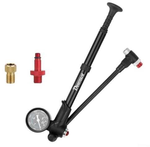 Pompe à air de vélo 300 psi, compatible avec fourche avant et amortisseur arrière, légère avec manomètre intégré