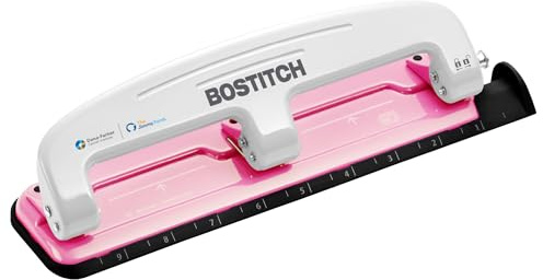 PaperPro inCOURAGE 12 Reduced Effort 3-Hole Punch, 12 Sheets, Pink (2188)