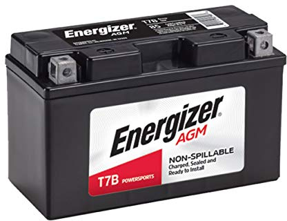 Energizer T7B AGM Motorcycle and ATV 12V Battery, 85 Cold Cranking Amps and 6 Ahr. Replaces: YTX7B-BS and others