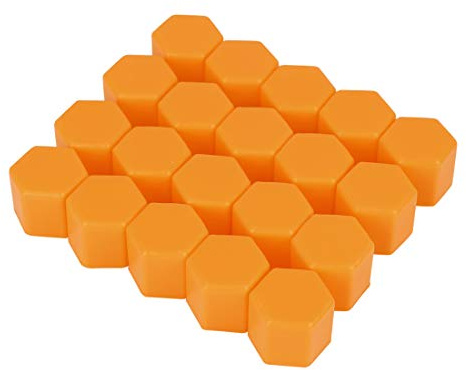 X AUTOHAUX 20pcs 21mm Orange Silicone Voiture Roue écrou Centre Couvertures Bouchons Anti-poussières