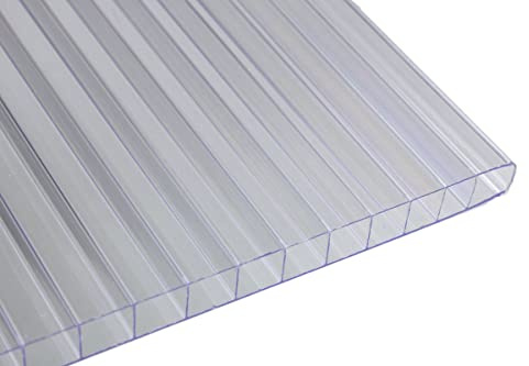 Falken Design Plexiglass Clear Multiwall Sheet/Twin Wall/Roof Panel - 6mm inch Thick - 12 x 24 inch