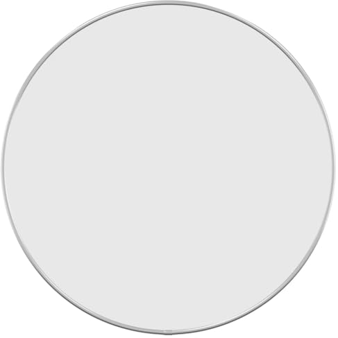 vidaXL Espejo de Pared Redondo Colgante Decoración Dormitorio Salón Sala de Estar Pasillo Tocador Cuarto de Baño Entrada Plateado Ø 50 cm