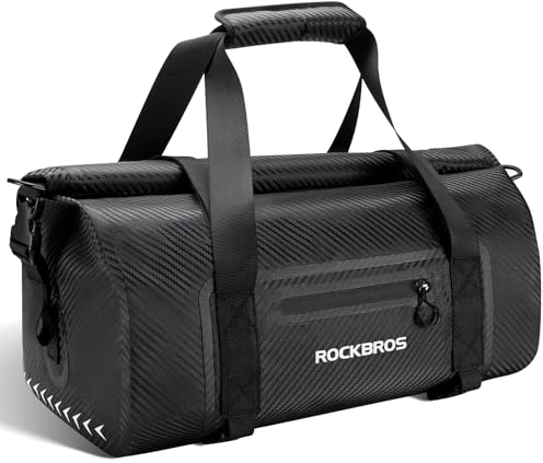 ROCKBROS Motorcycle Tail Bag Motorcycle Saddle Bag 100% Waterproof Travel Luggage Bags with Shoulder Strap Rear Seat Bag for Motorcycling Cycling Outdoor Sports, 20L