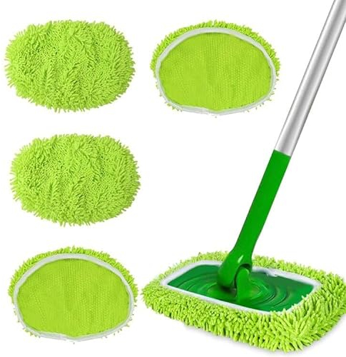 Gebiuhoo Gebiuhoo Bodenwischer Feuchte Bodentücher für Swiffer 4 Stück Wetjet Bodentücher Tücher Nachfüllpack Reinigungstücher für Swiffer Ihre Böden Sauber Halten Grün