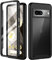 for Google Pixel 7 Case Front and Back, Shockproof [Built-in Screen Protector], [Anti Scratch] Full Body Protective Clear Phone Case Cover with Soft Bumper Edges - Black