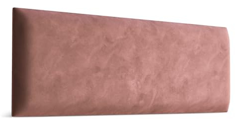 Muralo - Samt Wandkissen Stoff Polster-Paneel für Schlafzimmer Wohnzimmer Bett Wandpolster Bettkopfteil Lendekissen Modern Luxus Gepolstert Magic Velvet (Altrosa, 90 cm x 30 cm)