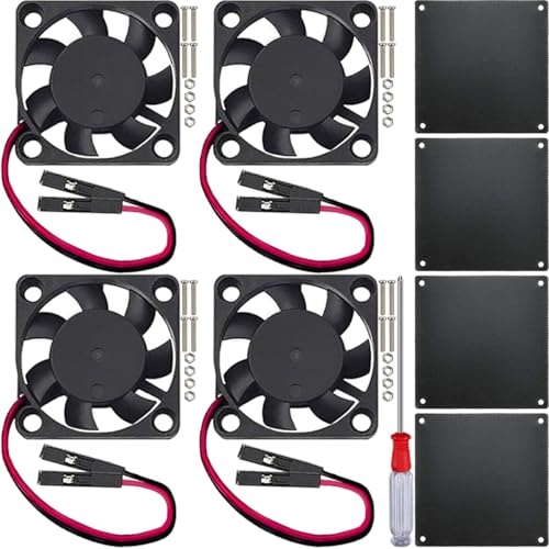 JYUDAUFU 4 st 3007 30 mm × 7 mm DC 5 V 8000 rpm borstlös fläkt med tillbehör, för DIY/test/pc/CPU/Robet/för Raspberry Pi 5/4/3