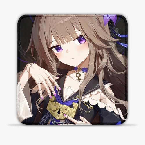 LJSPTU Gaming Mouse Pad Honkai Star Rail Herta Portable 30x30cm Heat-Resistant Stitched Edges Non-Slip Base 360° Smooth Tracking for Esports, Compact for Travel Gaming Setup
