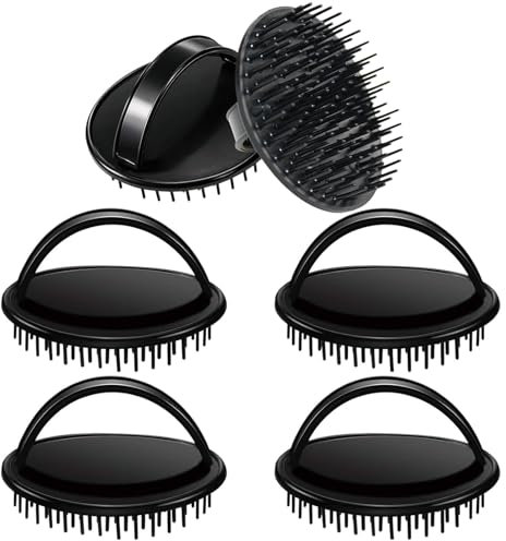6 Pcs Scalp Brush Scalp Scrubber, Scalp Massager Hair Growth, Dandruff Cleaning Shower Shampoo Exfoliator Brush for Women Men Home Travel Pets and Hair Growth(Black)