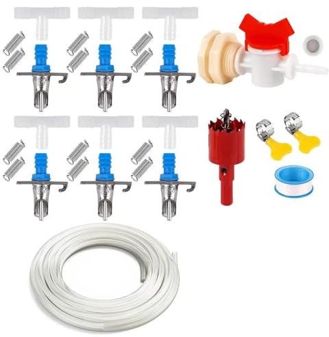 Systèmes d'arrosage pour animaux avec tube et tuyau 6/12/24 pièces - Abreuvoir pour pour lapins - Accessoires d'arrosage étanches pour cage