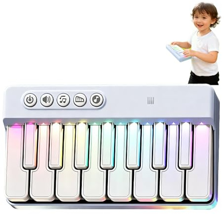 RNPKZ Giocattolo elettronico portatile per pianoforte, tastiera per pianoforte per bambini, pianoforte musicale, tasti touchscreen arcobaleno con luce colorata, regalo di compleanno per ragazzi e