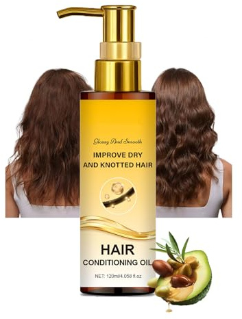 Avocado-Haaröl für Haarwachstum und trockenes, krauses Haar, Pflegeöl für trockenes, geschädigtes und lockiges Haar, Tiefenpflege für kräftigeres, längeres, geschmeidigeres und glänzenderes Haar 120ml