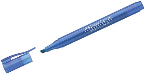 Faber-Castell 157751 – Textmarkör Textliner 38, i pennform med klämma, blå
