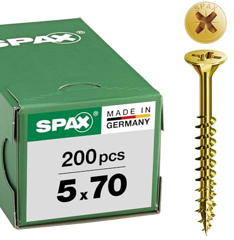 Spax – Universal Screw Countersunk Head Phillips Z 4Cut Partial Thread Yellow Passivated A2L – 0291020350305, 0/1034/021/5,0/70/ /01