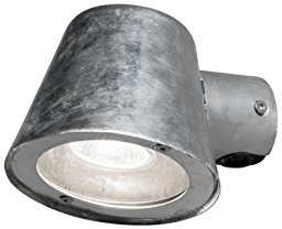Konstsmide Utomhus vägglampa elnät/Trieste down/1 x 35 W GU10 lampa/klart glas/aluminium/IP54/yttre ljus RAW galvaniserat stål