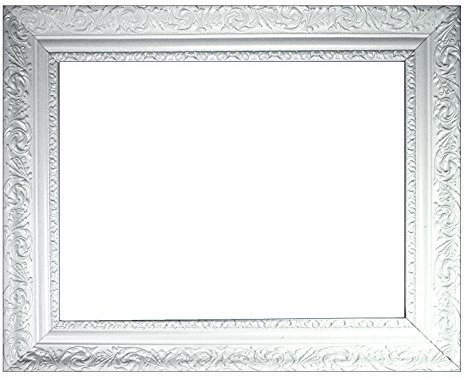 Barockrahmen weiß fein verziert 466 BIA, Leerrahmen 60x120 cm