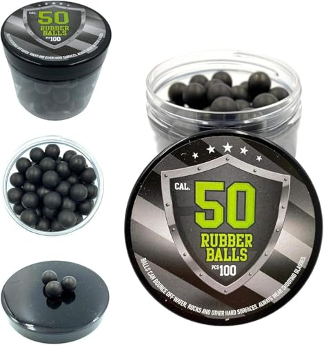 SSR 100x Hard Rubber Balls Paintballs for Training Shooting Home and Self Defense Pistols in 50 Cal.