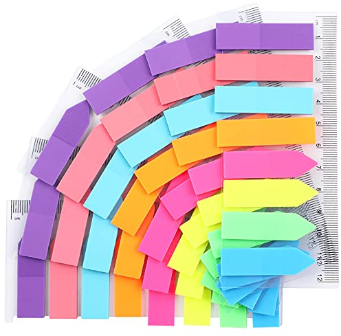 SANNIX 1120 Stück Haftnotizen Tabs Klebezettel Klebemarkierungen Fahnen Haftstreifen Haftmarker Beschreibbare Etiketten Für Seitenmarkierung Schulbedarf
