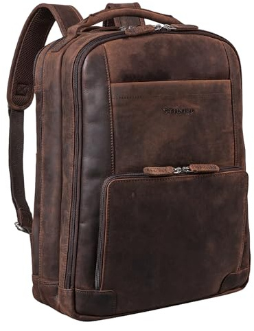 STILORD XL Herren-Businessrucksack aus Leder braun - 15-17 Zoll großer Arbeitsrucksack - Männer Laptop-Rucksack - Vintage Office-Bag aus Echtleder 'Harlow'