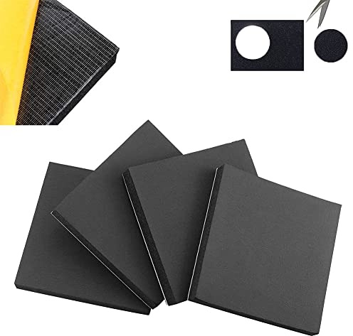 Zayejod 4PCS Foam Sheets Self Adhesive 20mm Thick- 150 * 150mm | Insulation,Anti Vibratio,Foam Neoprene Rubber Sheets Pads, Floor Protector Pads,Furniture Pads,Closed Cell
