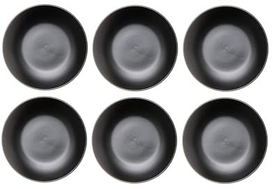 Knüllermarkt 33942 I Ceramic Cake Plate Black Breakfast Bread Croissant Buns Snacks Toast Crockery Service Dinner Fruit
