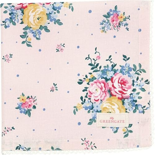 Greengate COTNAPWLLRA1908 Laura Stoffserv. mit Spitze Pale pink 40 x 40 cm (1 Stück)