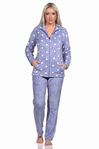 Gosig varm sommardräkt från korallfleece i fantastisk prickig optik, BLÅ, S